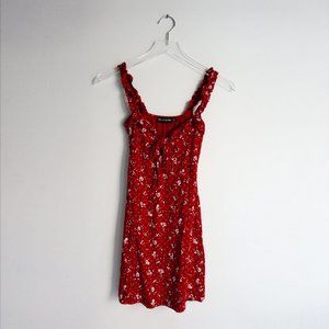 Pretty Little Thing - Red Floral Print Mini Dress